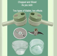 4 in 1 Handheld Electric Vegetable Cutter | قطاعة خضار كهربائية 4 في 1