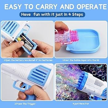 Magical Bubble Gun for Kids 36 Holes | مسدس فقاعات سحري للأطفال بـ 36 فتحة