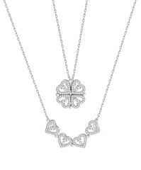 Magnetic Silver Flower Pendant | قلادة زهرة فضية مغناطيسية